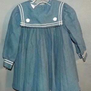 Vintage Girls dress, Harold quare  Kathy Suchuster 3t Blue  and white